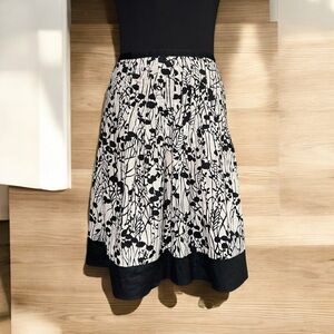 George size 12 black and white floral print